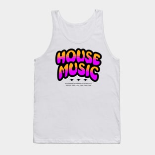 HOUSE MUSIC - Bubble font Two Tone (Black/Orange/Purple) Tank Top